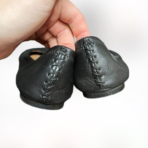 Lucky Brand Emmie Flat Ballet Leather Size 8.5 Womens Black - Picture 3 of 6